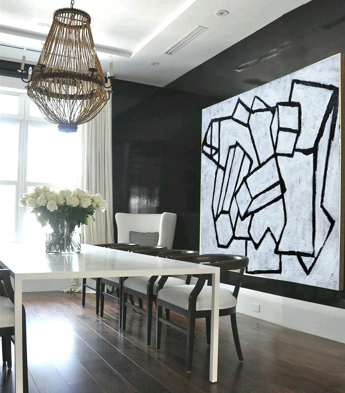Wall Art Painting,Oversized Horizontal Minimal Art On Canvas - Original Modern Art,Large Wall Art Handmade